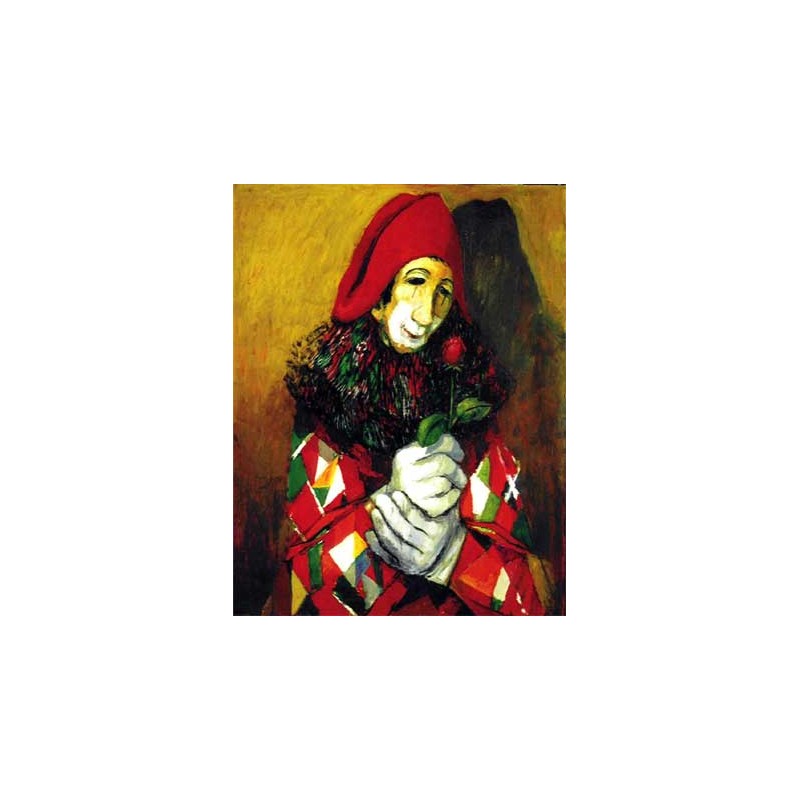 Harlekin mit Rose Harlekin mit Rose